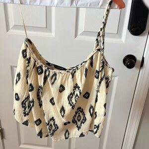 Zara Cream and Black Patterned Camisole
